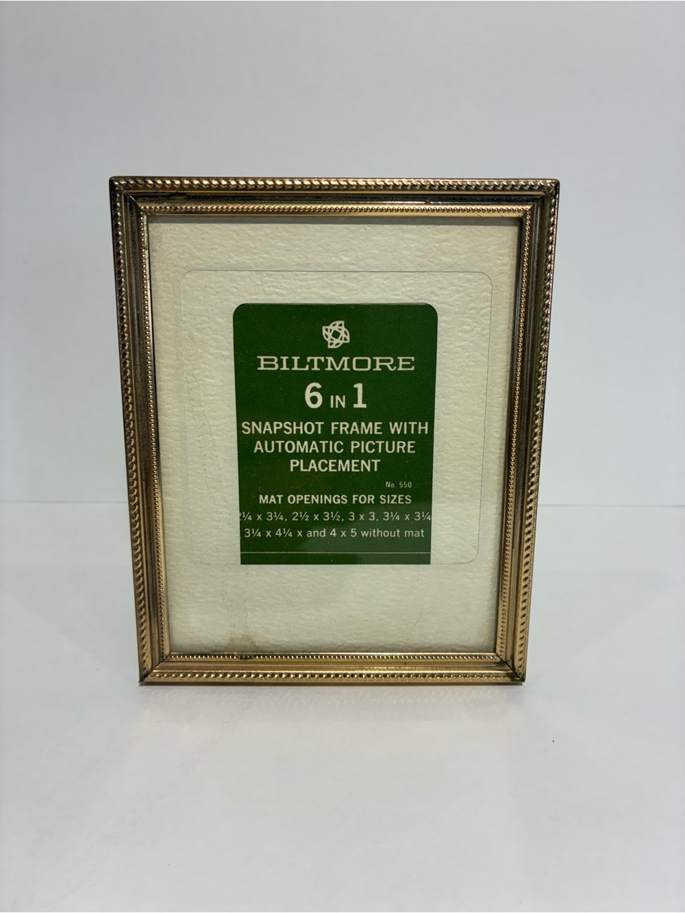 Vintage Biltmore 6-in-1 Snapshot Frame Gold Tone Beaded Edge Multi Photo